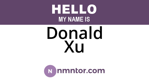 Donald Xu