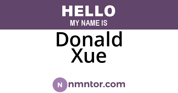 Donald Xue