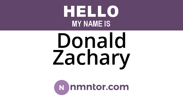 Donald Zachary