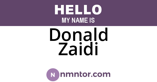 Donald Zaidi