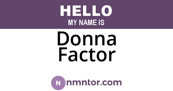 Donna Factor