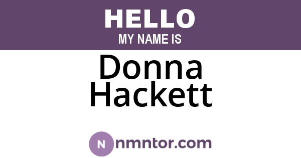 Donna Hackett
