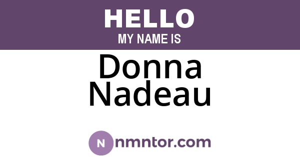 Donna Nadeau