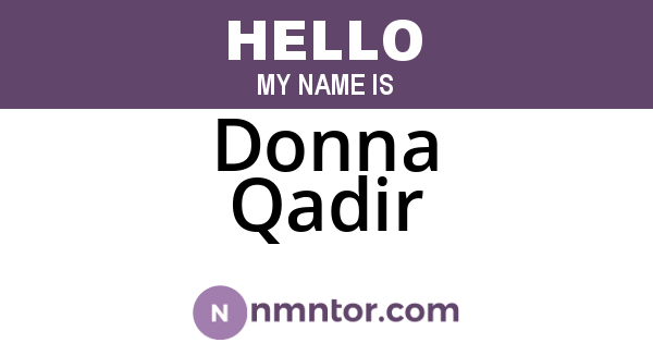 Donna Qadir