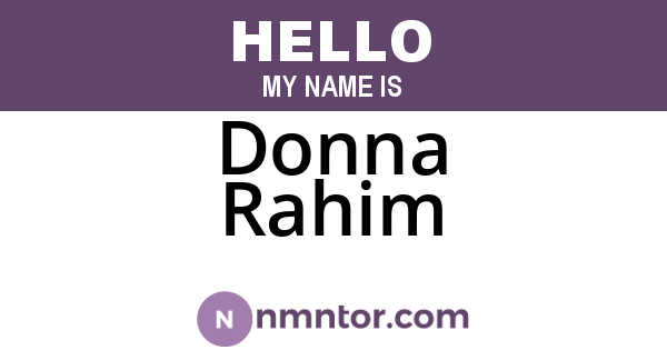 Donna Rahim