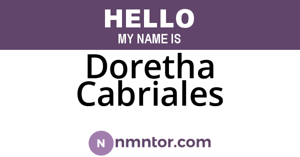 Doretha Cabriales