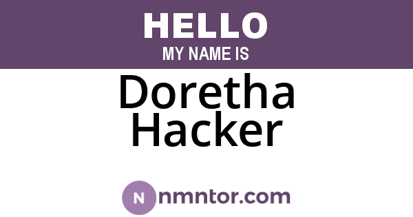 Doretha Hacker