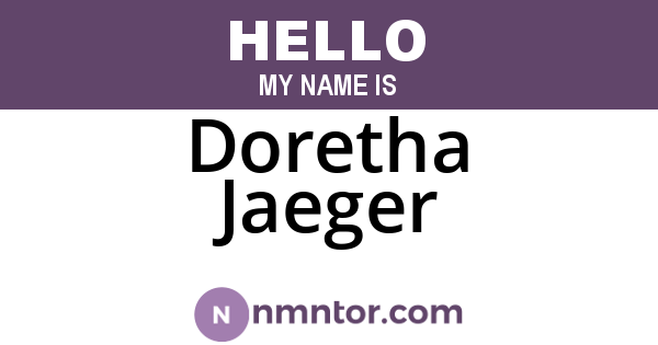 Doretha Jaeger