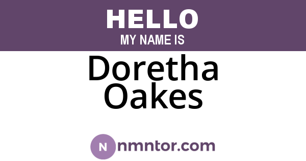 Doretha Oakes
