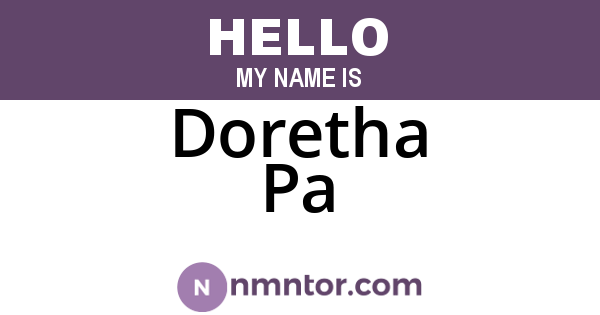 Doretha Pa