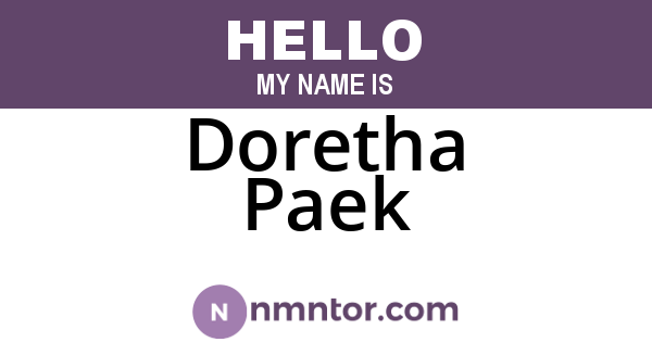 Doretha Paek