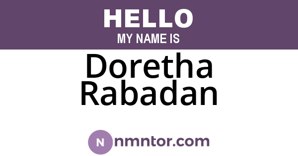 Doretha Rabadan