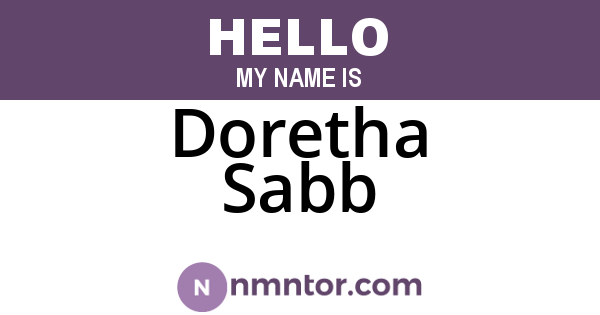 Doretha Sabb