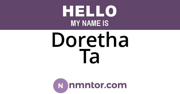 Doretha Ta