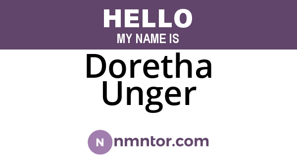 Doretha Unger