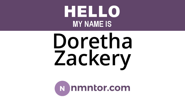 Doretha Zackery