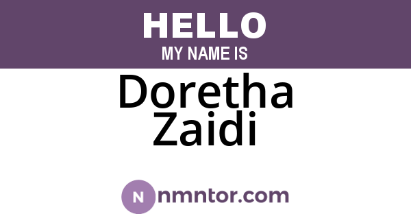Doretha Zaidi