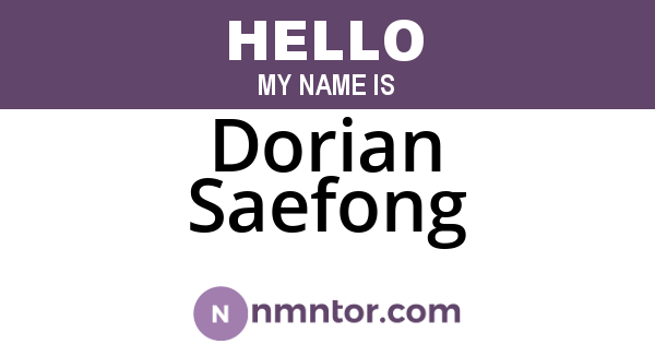 Dorian Saefong