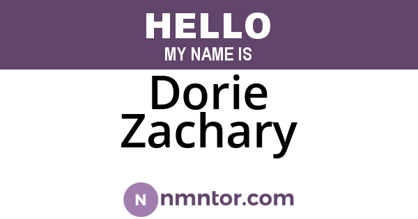 Dorie Zachary