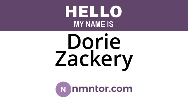 Dorie Zackery