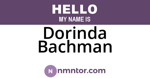 Dorinda Bachman