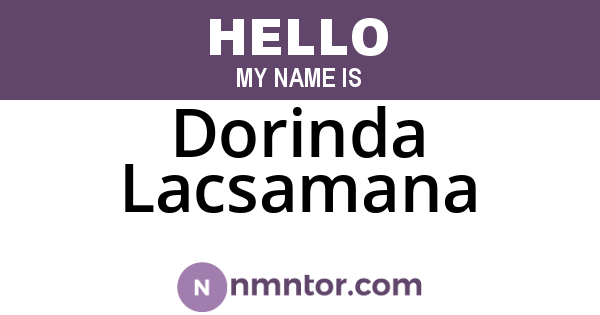Dorinda Lacsamana