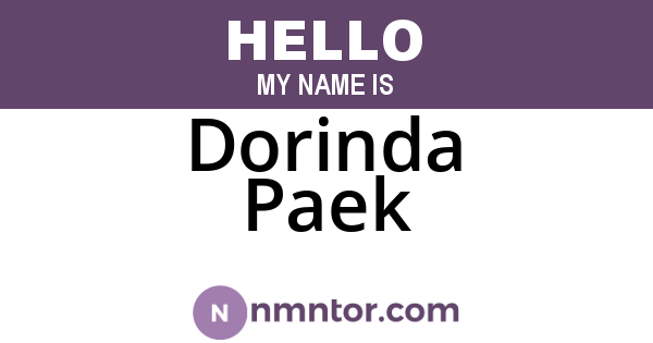 Dorinda Paek