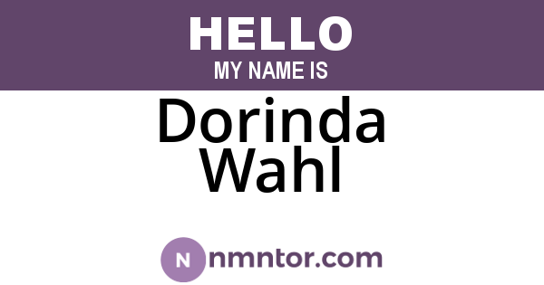 Dorinda Wahl