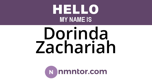 Dorinda Zachariah