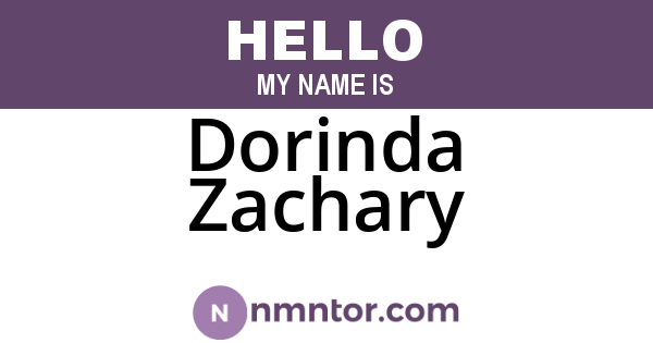 Dorinda Zachary