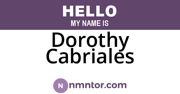 Dorothy Cabriales