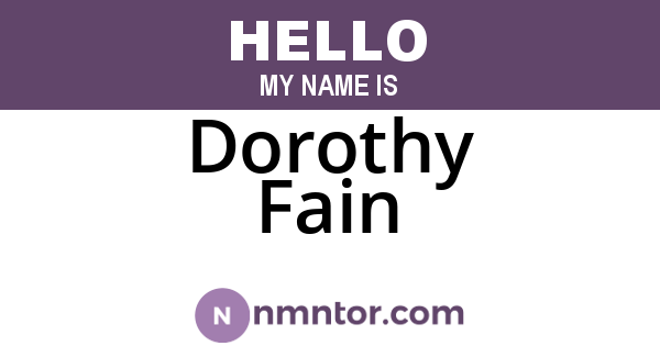 Dorothy Fain