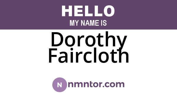 Dorothy Faircloth