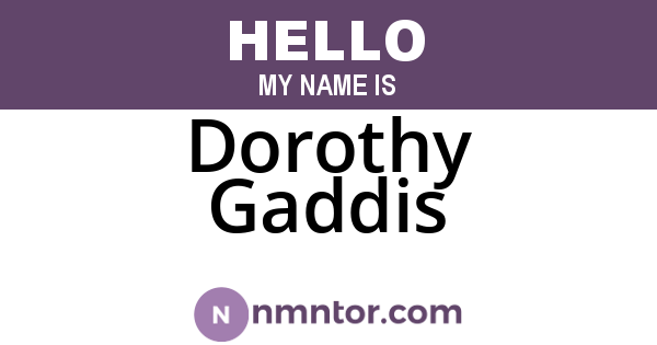 Dorothy Gaddis
