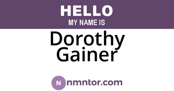 Dorothy Gainer