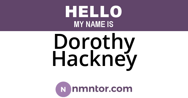Dorothy Hackney
