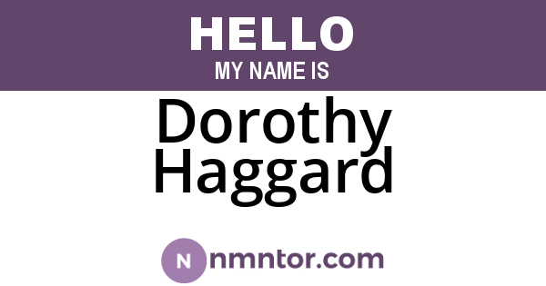 Dorothy Haggard