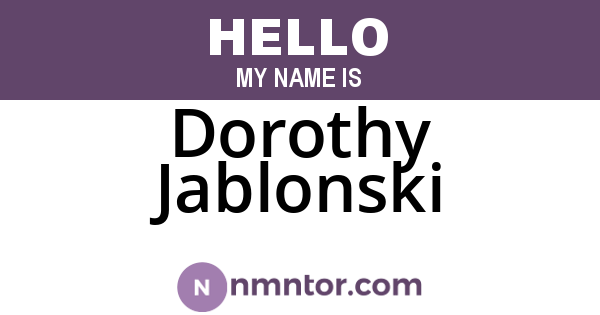 Dorothy Jablonski