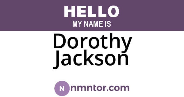 Dorothy Jackson