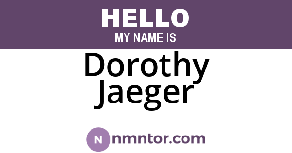 Dorothy Jaeger