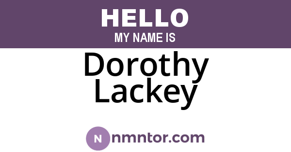 Dorothy Lackey