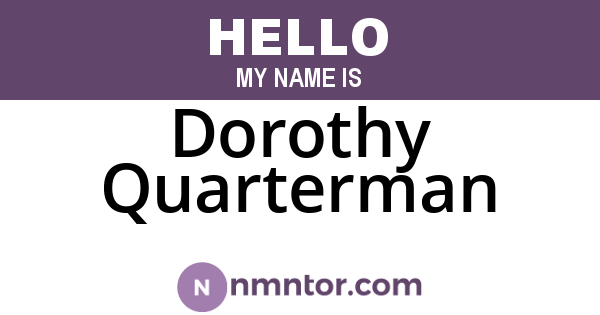 Dorothy Quarterman