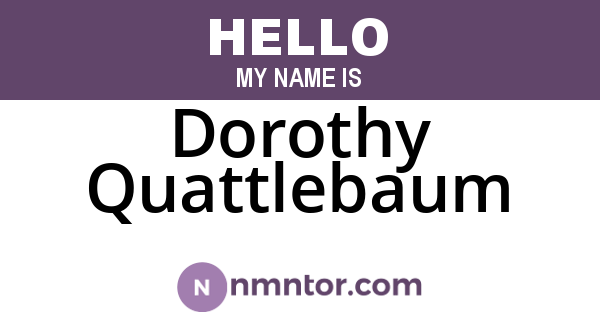 Dorothy Quattlebaum