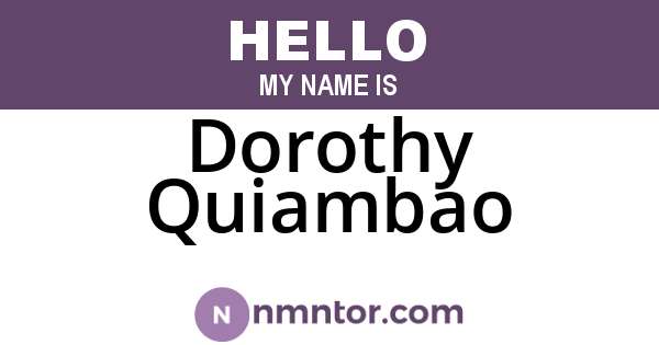 Dorothy Quiambao