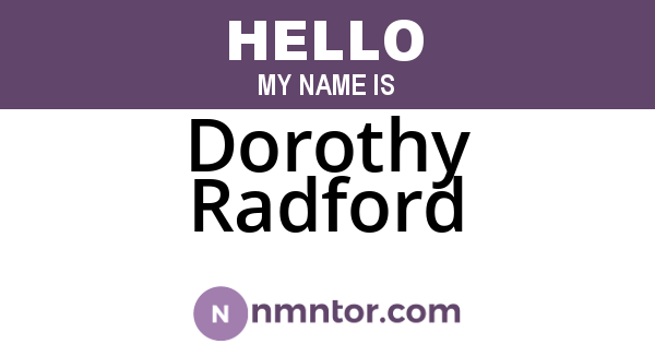 Dorothy Radford