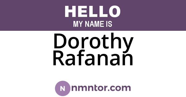Dorothy Rafanan