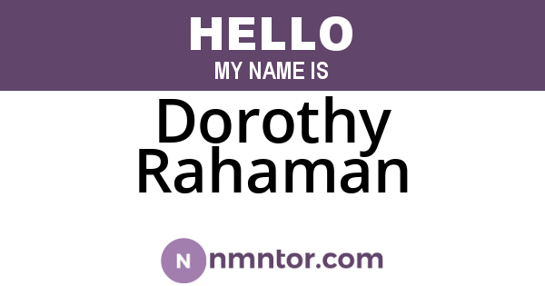 Dorothy Rahaman