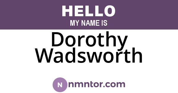 Dorothy Wadsworth