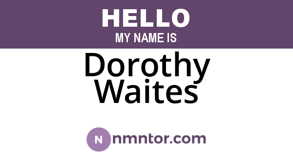Dorothy Waites