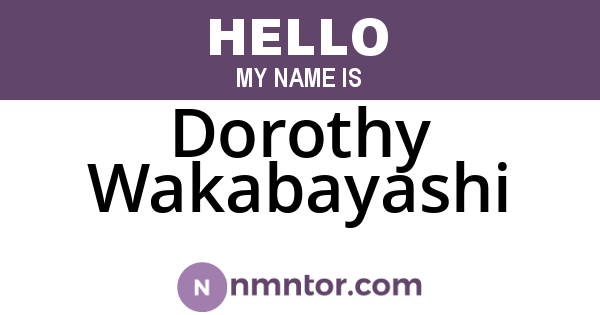 Dorothy Wakabayashi